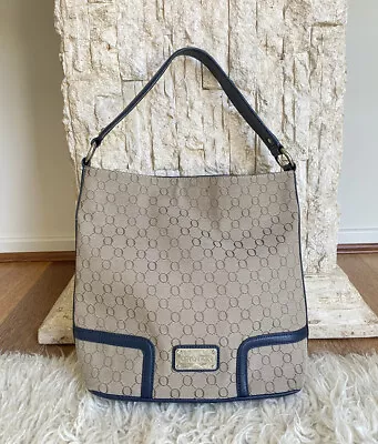 OROTON Navy Leather Monogram Handbag Shoulder Bag • $64.95