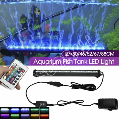 LED Aquarium Lights Submersible Air Bubble RGB Light For Fish Tank Underwater UK • £5.99