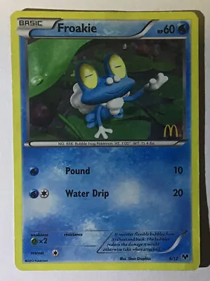 Pokemon Card Froakie 4/12 Holo McDonald's 2013 Promo Collectors Card New Genuine • $16.18