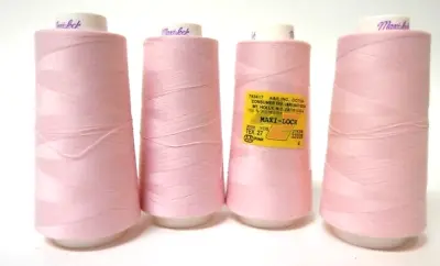 4 Maxi-Lock Serger Thread Cones 100% Polyester 3000 Yards Pink 32039 Made In USA • $17.97