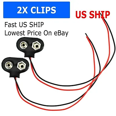 New Pack Of 2x  9V Battery Connector Snap Clip Wire Connector Lead Holder T Type • $1.83