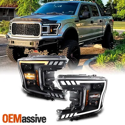For 2018-2020 Ford F150 Projector Headlights W/DRL LED Bar W/Sequential Signal • $339.99