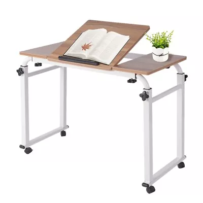  Laptop Cart Mobile Computer Desk Overbed Writing Table With Wheels • $82.99