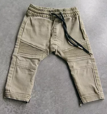 Adam And Yve Baby Boys Skinny Leg Elastic Waist Pants Sz 6 - 12 Months • $20