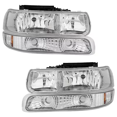 Fit For 99 00 01 02 Chevy Silverado 00-06 Suburban Tahoe Headlights Assembly • $58.99