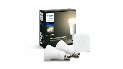 Philips Hue White A60 Warm Starter Kit Bayonet B22 LED Bulb WiFi ZigBee 240V • $199.99