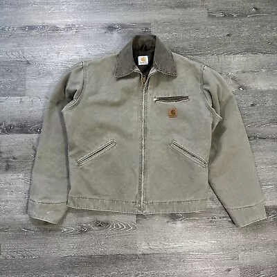 Vintage J97 Des Carhartt Work Wear Detroit Light Brown Jacket Sz Large • $268.95