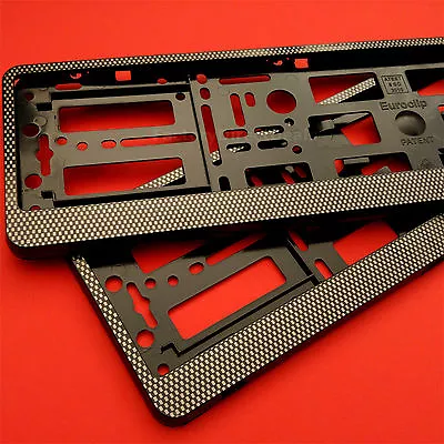 2 X New Carbon Effect Number Plate Holder Frame Bracket For Any VW VOLKSWAGEN • $17.39