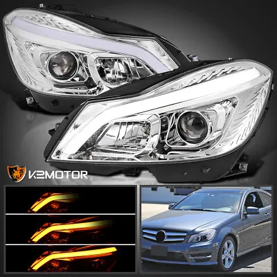Fits 2012-2014 Mercedes-Benz W204 C250 C300 Projector Headlights LED Switchback • $390.38
