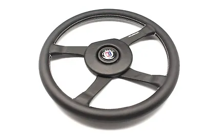 ALPINA BMW By MOMO Steering Wheel 4 Spokes Black Leather 380mm W/o HUB Genuine • $469.95