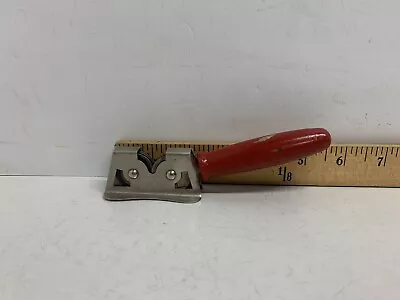 Vintage Eversharp Knife Sharpener Pull Through  Wood Handle Painted RED A004 • $8.95