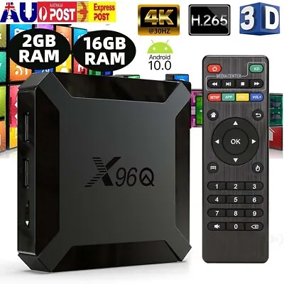 X96Q HD Android 10.0 Smart TV Top Box UHD 4K WIFI Media Player HDMI 8GB AU PLUG • $41.69