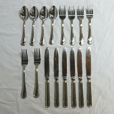 Colin Cowie Silver Gold Tone Flatware Lot 16 Pcs Dinner Knives Forks Teaspoons  • $17