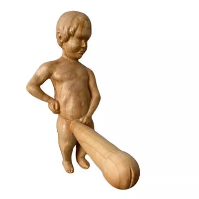 Creative Toilet Paper Roll Holders Statue Funny Decorative Wood Boy Shape Stand • $23.69