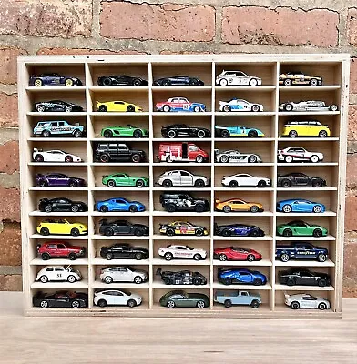 Wooden Shelf Compatible With Hot Wheels Diecast Matchbox Display 50 Car Toy 1/64 • £35.99