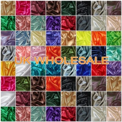 £3.10 • Buy Plain Silky Satin Material Bridal Wedding Dress Backdrop Stage Mendi Fabric 60 