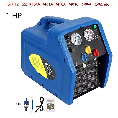 1 Horsepower Refrigerant Recovery Machine Dual Cylinder 110V AC Recycling HVAC • $455.99