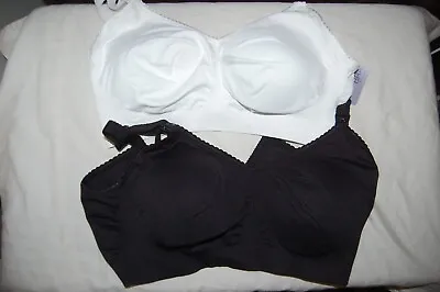 M&S 2 Maternity Nursing Bras Non Wired Stretch  XL UK 20-22 Drop Cup  BNWT • £20