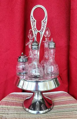 Vintage Crystal Cruet Set Glass • $55