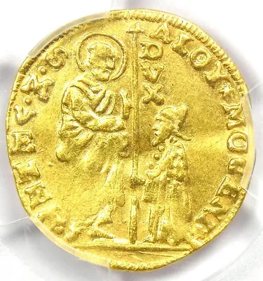 1700-09 Italy Venice Gold Zecchino 1Z Ducat Christ Coin - PCGS AU Details • $536.75