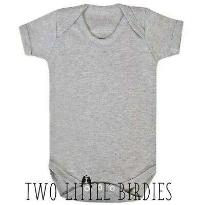 Baby Bodysuit Vest Short Sleeve Babies Plain Romper 100% Cotton Pink Blue Blanks • £5.99