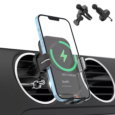 SooPii 15W Qi Fast Charging Wireless Car Charger Mount Auto-Clamping • $19.99