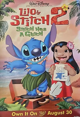 Disney's Lilo And Stitch 2    26 X 39.75  DVD Promotional Movie Poster • $15