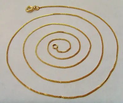 £40 • Buy 9ct Gold Curb Trace Chain 18.25 Inch Hallmarked Idea For Small Pendant Use