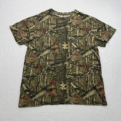 Realtree Mossy Oak Break Up Camouflage T-Shirt Mens Large Faded Worn • $11.96