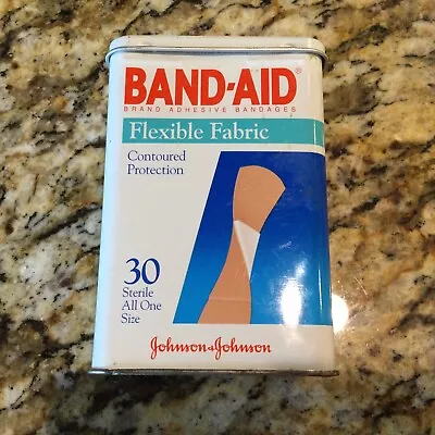 Band Aid Tin Box Only 1992 Johnson & Johnson Flexible Fabric USA 4” Vintage  • $4.99