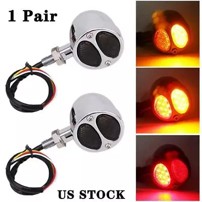 For Harley LED Bullet Red/Amber Brake Blinker Turn Signal Tail Light Motorcycle • $17.81