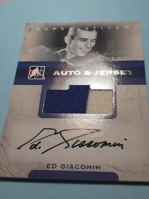 Ed Giacomin Limited Autograph 1/10 In The Game Superlative Auto & Jersey NM-M • $238.50