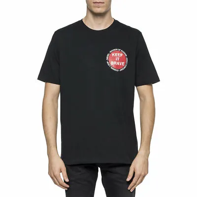 DIESEL Mens T-Shirt Black T JUST XO Short Sleeve Crew Neck Top Casual Cotton Tee • £21.99