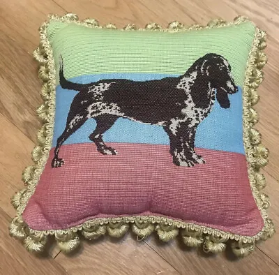 Corona Decor Beagle 10  Dog Stripes Decorative Pillow Tapestry W/ Tassel Fringe • $9.99