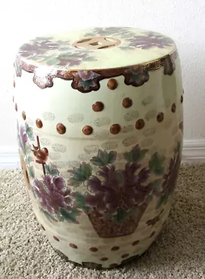 Elegant Antique 19th Century Qing Dynasty Porcelain Drum Stool Garden Seat • $575