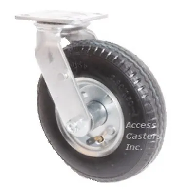 6PPNTS 6  Swivel Plate Caster Pneumatic Wheel 200 Lbs Capacity Ball Bearings • $35.55