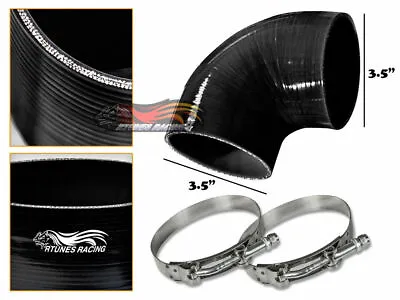 BLACK Silicone Elbow Coupler Hose 4 Ply 3.5  89 Mm Turbo Air Intake Intercooler • $467.09