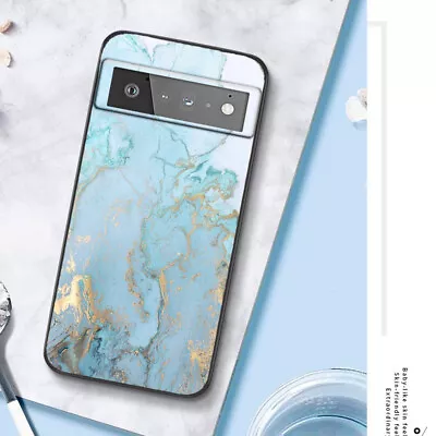 Google Pixel 8 7 Pro 6a 5a 4a 3a XL Case Blue Marble Print Soft Silicone Cover • $14.50