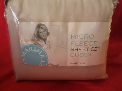 Martha Stewart Micro Fleece QUEEN Sheet Set ( Beige ) • $68.89