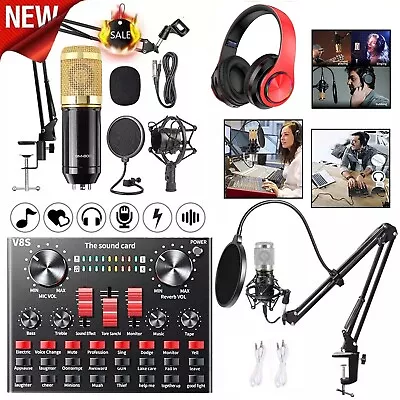 BM800 Condenser Microphone Kit With Audio Mixer Sound Card Studio Recording Kit • $38.39