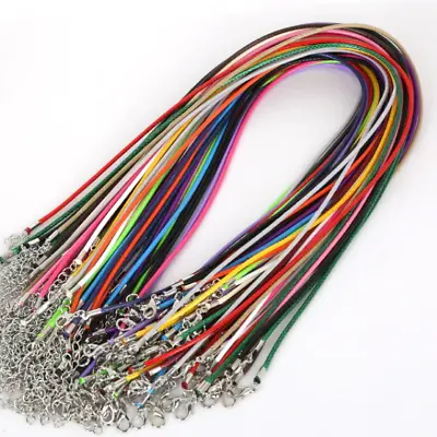 PU Leather Necklace Wire Lobster Clasp Rope Cord String For Jewellery Pendants • £3.59