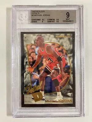 1992-93 Fleer Total D MICHAEL JORDAN BGS 9 MINT W/ SUB 9.5 VERY RARE Item • $1500