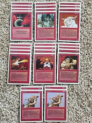 Vintage MTG ⭐UNLIMITED (2nd Edition)⭐ Red Deck ⭐NM 28 Cards⭐ 1993 Magic SHATTER • $39.79