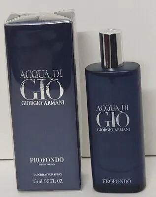 Giorgio Armani Acqua Di Gio Profondo 0.5 Oz Mens Cologne EDP Travel Spray Sealed • $26.99