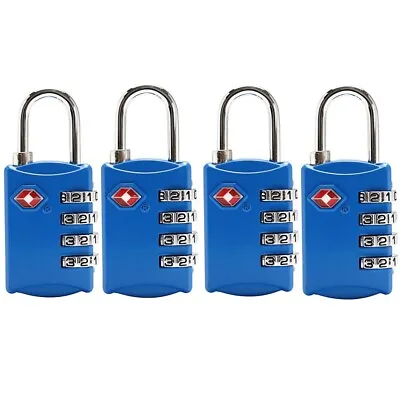 $39.99 • Buy 4x TSA Approved 4 Dial Combination Suitcase Luggage Security Padlock Travel Lock