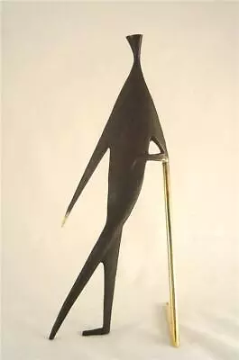 Carl AUBOCK Vienna Big Sculpture MAN WITH STICK / CANE Modernism Brass Era • $699.99