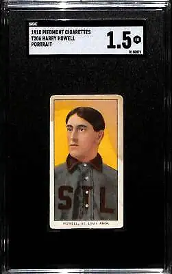1909 T206 #160 Harry Howell Portrait SGC 1.5 F Piedmont C84304 • $73