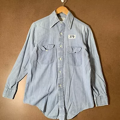 Vintage Big Mac Shirt Adult Size Large Blue Long Sleeve Men's Button Up 29X19 80 • $29.99