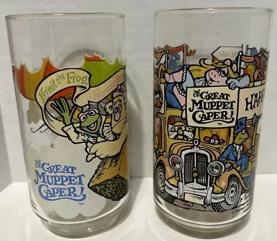 Vintage Lot Of 2 McDonalds Collector Glasses  The Great Muppet Caper  1981 • $8.50