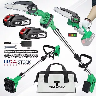 Tegatok Cordless  6  Pole Saw Mini Chainsaw 2-in-1 Tree Trimming Extension Rod • $89.99